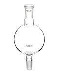 QWORK 500ml Lab Distillation Glass Bottle Flask