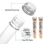 60pcs Clear Plastic Test Tubes with Caps