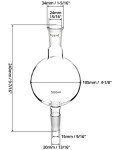 QWORK 500ml Lab Distillation Glass Bottle Flask