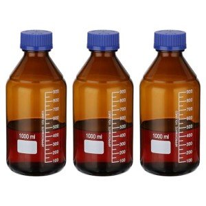 3 Pack 1000ml Lab Storage Bottles with Caps
