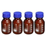 Patikil 250mL Amber Glass Media Bottles - 4 Pack