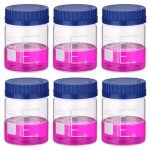 6 Pack 250ml Borosilicate Glass Lab Storage Bottles