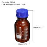Patikil 250mL Amber Glass Media Bottles - 4 Pack