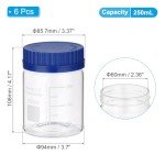 6 Pack 250ml Borosilicate Glass Lab Storage Bottles