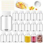 30-Pack Clear Plastic Pill Bottles with Caps