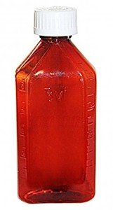 Amber Child-Resistant Plastic Bottles - 8 oz (12 Pack)