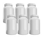 Mountain West 6-Pack White Pill Bottles - 120cc