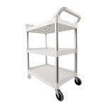 Rubbermaid Utility Service Cart with Wheels - White