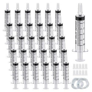 30-Pack 5ml Sterile Plastic Syringes with Caps