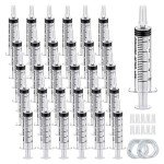 30-Pack 5ml Sterile Plastic Syringes with Caps