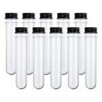 40ml Clear Plastic Test Tubes with Caps - 25pcs