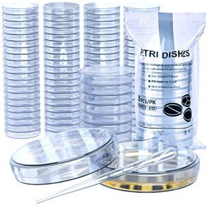 100 Sterile Petri Dishes with Lids & Pipettes