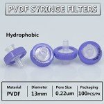 13mm PVDF Syringe Filters, 0.22um, Pack of 100
