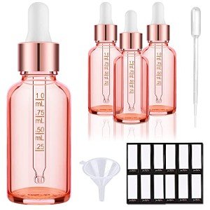 PrettyCare 4 Pack 1oz Glass Eye Dropper Bottles