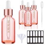 PrettyCare 4 Pack 1oz Glass Eye Dropper Bottles