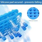 Blue Plastic Test Tube Holder with Silicone Support