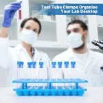 Blue Plastic Test Tube Holder with Silicone Support