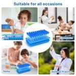Blue Plastic Test Tube Holder with Silicone Support
