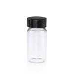 100 Clear 5ml Glass Vials with Black Caps