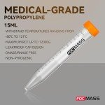 15ml Sterile Conical Centrifuge Tubes - 50 Pack