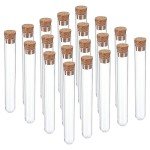 9ml Plastic Test Tubes with Cork Stoppers, 20-Pack