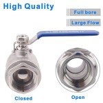 DERNORD 1-1/2" Stainless Steel Ball Valve with Locking Handles