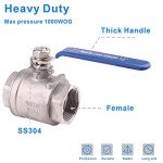 DERNORD 1-1/2" Stainless Steel Ball Valve with Locking Handles