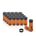 Amber Glass Vials 20ml with Caps - Pack of 20