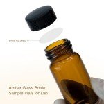 Amber Glass Vials 20ml with Caps - Pack of 20