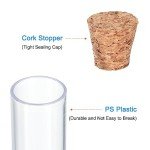 9ml Plastic Test Tubes with Cork Stoppers, 20-Pack