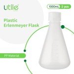Plastic Erlenmeyer Flask Set with Screw Caps - 1000ml