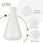 Plastic Erlenmeyer Flask Set with Screw Caps - 1000ml