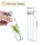 PATIKIL 40pcs 110ml Plastic Test Tubes with Caps