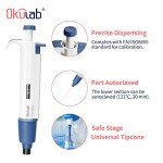 Okulab Single-Channel Adjustable Micropipette, 1000-5000μl