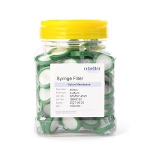 100 Pack Nylon Syringe Filters 0.45μm - 25mm