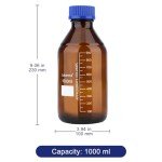 Amber Glass Reagent Media Storage Bottle, 1000 ml
