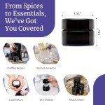 Classic Black Glass Jars - 10 ml Airtight Containers