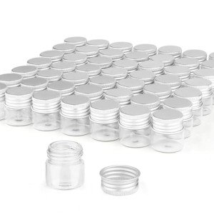 15ml Clear Glass Tubes with Screw Caps - 50 Pack