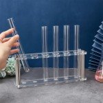 OLYCRAFT Clear Acrylic Test Tube Rack - 6 Sockets