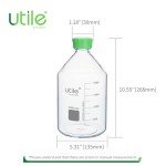2-Pack 2000ml Lab Media Bottles - PP Material