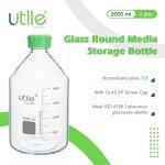 2-Pack 2000ml Lab Media Bottles - PP Material