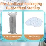 20 Pack Sterile Plastic Petri Dishes with Lids