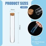 100PCS Glass Test Tubes with Cork Stoppers