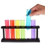 4 Pack Plastic Test Tubes with Rack - Multi-Use