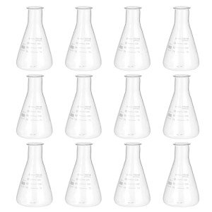 12-Pack 150ml Borosilicate Graduated Erlenmeyer Flasks