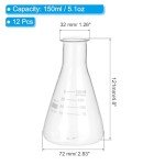 12-Pack 150ml Borosilicate Graduated Erlenmeyer Flasks
