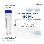 LabXcel 50ml Polypropylene Centrifuge Tubes – 50 Pack