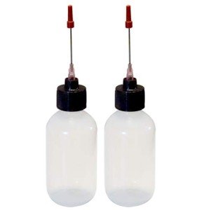 2-Pack 2oz Plastic Squeeze Bottles with Stainless Tips