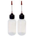 2-Pack 2oz Plastic Squeeze Bottles with Stainless Tips
