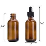 30 Pack Amber Glass Dropper Bottles, 2 oz